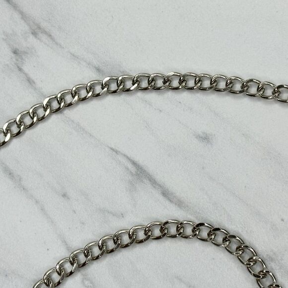 Silver Tone Skinny Chain Link Purse Handbag Bag Replacement Strap - Picture 7 of 13